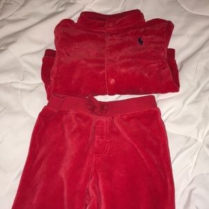 Baby Polo Velour suit 24 months no spots